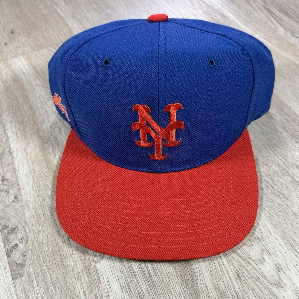 VTG American Needle New York Mets Blockhead Snapback Hat MLB Blue Wool Cap